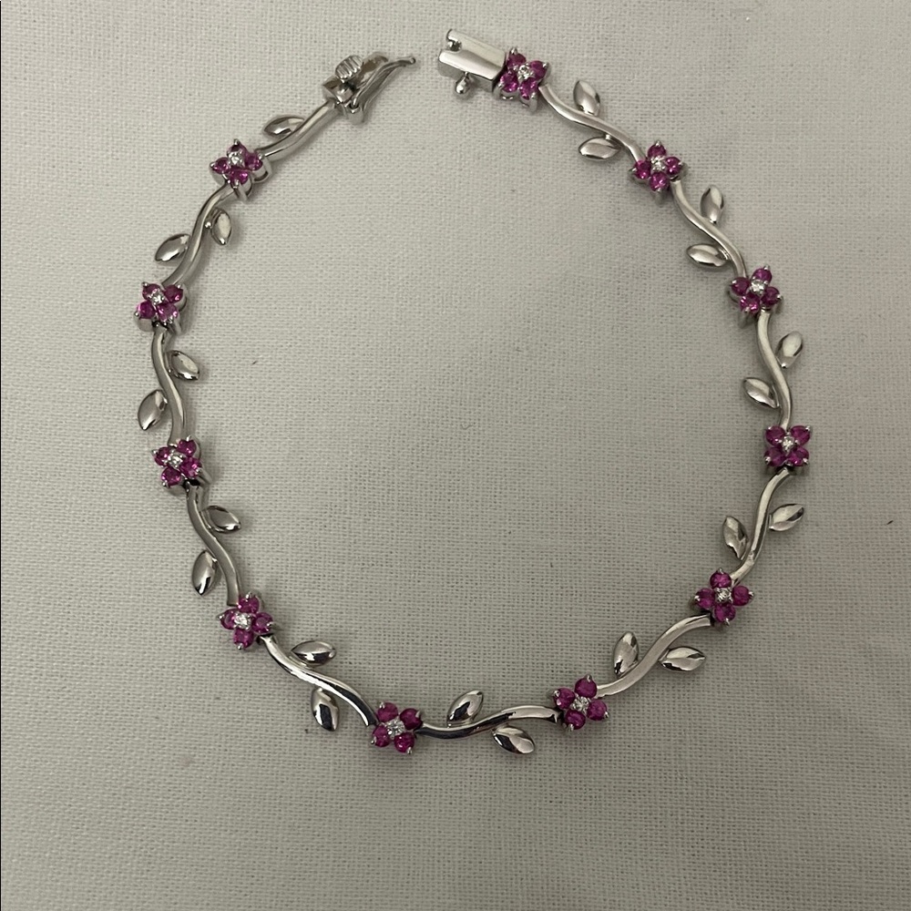 LeVian pink sapphire & diamond bracelet Rare!